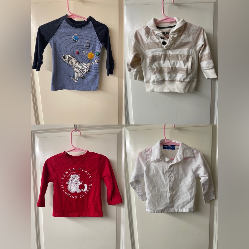EUC Lot of 4 size 12 Month Long Sleeve Tops